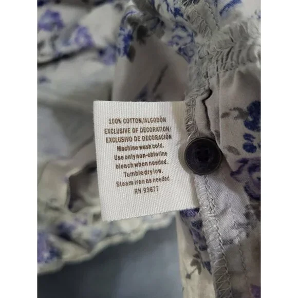 DECREE Women's SZ M Racerback Flowy Tank Ruffle Floral Boho Festival Fairy Gray - Picture 7 of 9